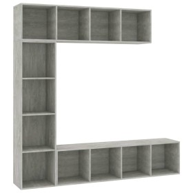 vidaXL 3-tlg. Bücher-/TV-Schrank Set Betongrau 180x30x180 cm