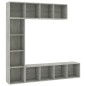 vidaXL 3-tlg. Bücher-/TV-Schrank Set Betongrau 180x30x180 cm vidaXL 3-tlg. Bücher-/TV-Schrank Set Betongrau 180x30x180 cm
