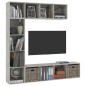 vidaXL 3-tlg. Bücher-/TV-Schrank Set Betongrau 180x30x180 cm vidaXL 3-tlg. Bücher-/TV-Schrank Set Betongrau 180x30x180 cm