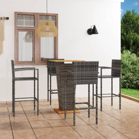 vidaXL 5-tlg. Gartenbar-Set Grau
