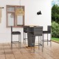 vidaXL 5-tlg. Gartenbar-Set mit Kissen Poly Rattan Grau vidaXL 5-tlg. Gartenbar-Set mit Kissen Poly Rattan Grau