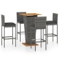 vidaXL 5-tlg. Gartenbar-Set mit Kissen Poly Rattan Grau vidaXL 5-tlg. Gartenbar-Set mit Kissen Poly Rattan Grau