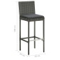 vidaXL 5-tlg. Gartenbar-Set mit Kissen Poly Rattan Grau vidaXL 5-tlg. Gartenbar-Set mit Kissen Poly Rattan Grau