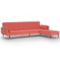 vidaXL Schlafsofa 2-Sitzer mit Hocker & Zwei Kissen Rosa Samt vidaXL Schlafsofa 2-Sitzer mit Hocker & Zwei Kissen Rosa Samt