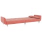 vidaXL Schlafsofa 2-Sitzer mit Hocker & Zwei Kissen Rosa Samt vidaXL Schlafsofa 2-Sitzer mit Hocker & Zwei Kissen Rosa Samt