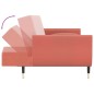 vidaXL Schlafsofa 2-Sitzer mit Hocker & Zwei Kissen Rosa Samt vidaXL Schlafsofa 2-Sitzer mit Hocker & Zwei Kissen Rosa Samt