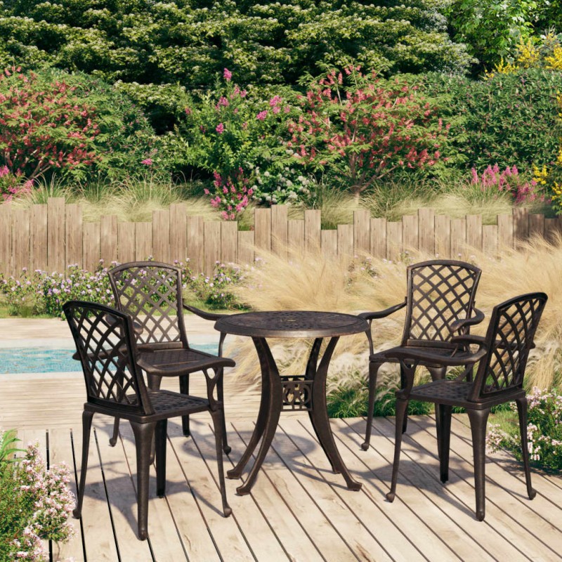 vidaXL 5-tlg. Bistro-Set Aluminiumguss Bronzen vidaXL 5-tlg. Bistro-Set Aluminiumguss Bronzen