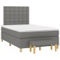 vidaXL Boxspringbett mit Matratze Dunkelgrau 120x190 cm Stoff vidaXL Boxspringbett mit Matratze Dunkelgrau 120x190 cm Stoff