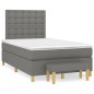 vidaXL Boxspringbett mit Matratze Dunkelgrau 120x190 cm Stoff vidaXL Boxspringbett mit Matratze Dunkelgrau 120x190 cm Stoff