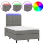 vidaXL Boxspringbett mit Matratze & LED Dunkelgrau 120x190 cm Stoff vidaXL Boxspringbett mit Matratze & LED Dunkelgrau 120x190 cm Stoff