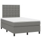 vidaXL Boxspringbett mit Matratze & LED Dunkelgrau 120x190 cm Stoff vidaXL Boxspringbett mit Matratze & LED Dunkelgrau 120x190 cm Stoff
