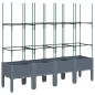 vidaXL Pflanzkübel mit Rankgitter Grau 160x40x142,5 cm PP vidaXL Pflanzkübel mit Rankgitter Grau 160x40x142,5 cm PP