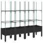 vidaXL Pflanzkübel mit Rankgitter Schwarz 160x40x142,5 cm PP vidaXL Pflanzkübel mit Rankgitter Schwarz 160x40x142,5 cm PP