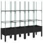 vidaXL Pflanzkübel mit Rankgitter Schwarz 160x40x142,5 cm PP vidaXL Pflanzkübel mit Rankgitter Schwarz 160x40x142,5 cm PP