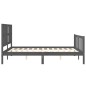 Massivholzbett mit Kopfteil Grau 160x200 cm Massivholzbett mit Kopfteil Grau 160x200 cm