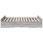 vidaXL Bettgestell mit Schubladen Grau Sonoma 140x190 cm Holzwerkstoff vidaXL Bettgestell mit Schubladen Grau Sonoma 140x190 cm Holzwerkstoff