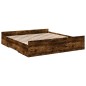 vidaXL Bettgestell mit Schubladen Räuchereiche 180x200cm Holzwerkstoff vidaXL Bettgestell mit Schubladen Räuchereiche 180x200cm Holzwerkstoff