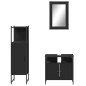 vidaXL 3-tlg. Badmöbel-Set Schwarz Holzwerkstoff vidaXL 3-tlg. Badmöbel-Set Schwarz Holzwerkstoff