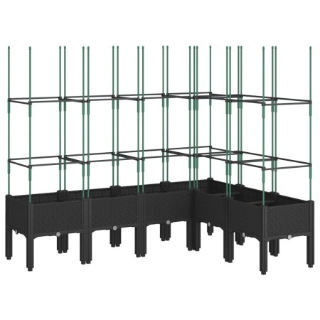 vidaXL Pflanzkübel mit Rankgitter Schwarz 160x120x142,5 cm PP