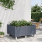 vidaXL Pflanzkasten mit Rollen Grau 100x80x54 cm PP vidaXL Pflanzkasten mit Rollen Grau 100x80x54 cm PP