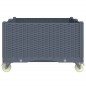 vidaXL Pflanzkasten mit Rollen Grau 100x80x54 cm PP vidaXL Pflanzkasten mit Rollen Grau 100x80x54 cm PP