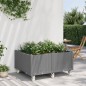 vidaXL Pflanzkasten mit Rollen Hellgrau 100x80x54 cm PP vidaXL Pflanzkasten mit Rollen Hellgrau 100x80x54 cm PP
