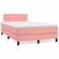 vidaXL Boxspringbett mit Matratze Rosa 120x190 cm Samt vidaXL Boxspringbett mit Matratze Rosa 120x190 cm Samt