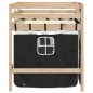 vidaXL Kinderhochbett mit Vorhängen Weiß und Schwarz Massivholz Kiefer vidaXL Kinderhochbett mit Vorhängen Weiß und Schwarz Massivholz Kiefer