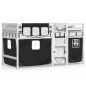 vidaXL Kinderhochbett mit Vorhängen Weiß Schwarz 90x200 cm Kiefernholz vidaXL Kinderhochbett mit Vorhängen Weiß Schwarz 90x200 cm Kiefernholz