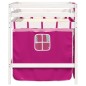 vidaXL Kinderhochbett mit Vorhängen Rosa 90x200 cm Massivholz Kiefer vidaXL Kinderhochbett mit Vorhängen Rosa 90x200 cm Massivholz Kiefer