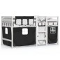 vidaXL Kinderhochbett mit Vorhängen Weiß Schwarz 90x190 cm Kiefernholz vidaXL Kinderhochbett mit Vorhängen Weiß Schwarz 90x190 cm Kiefernholz