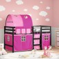 vidaXL Kinderhochbett mit Tunnel Rosa 80x200 cm Massivholz Kiefer vidaXL Kinderhochbett mit Tunnel Rosa 80x200 cm Massivholz Kiefer