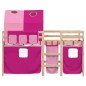 vidaXL Kinderhochbett mit Tunnel Rosa 90x190 cm Massivholz Kiefer vidaXL Kinderhochbett mit Tunnel Rosa 90x190 cm Massivholz Kiefer