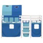 vidaXL Kinderhochbett mit Tunnel Blau 90x200 cm Massivholz Kiefer vidaXL Kinderhochbett mit Tunnel Blau 90x200 cm Massivholz Kiefer