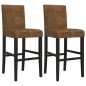 vidaXL Barstühle 2 Stk. Massivholz Gummibaum und Stoff vidaXL Barstühle 2 Stk. Massivholz Gummibaum und Stoff