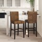 vidaXL Barstühle 2 Stk. Massivholz Gummibaum und Stoff vidaXL Barstühle 2 Stk. Massivholz Gummibaum und Stoff