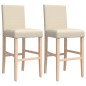 vidaXL Barstühle 2 Stk. Massivholz Gummibaum und Stoff vidaXL Barstühle 2 Stk. Massivholz Gummibaum und Stoff