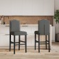vidaXL Barstühle 2 Stk. Massivholz Gummibaum und Stoff vidaXL Barstühle 2 Stk. Massivholz Gummibaum und Stoff