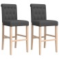 vidaXL Barstühle 2 Stk. Massivholz Gummibaum und Stoff vidaXL Barstühle 2 Stk. Massivholz Gummibaum und Stoff