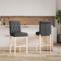 vidaXL Barstühle 2 Stk. Massivholz Gummibaum und Stoff vidaXL Barstühle 2 Stk. Massivholz Gummibaum und Stoff