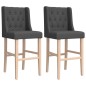 vidaXL Barstühle 2 Stk. Massivholz Gummibaum und Stoff vidaXL Barstühle 2 Stk. Massivholz Gummibaum und Stoff