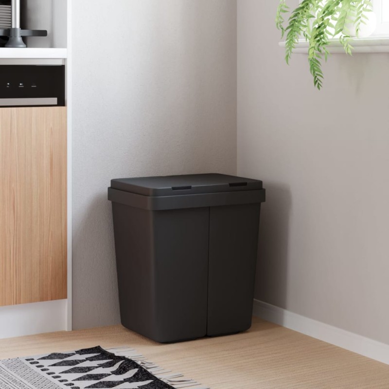 vidaXL Duo Mülleimer Anthrazit 2x25 L vidaXL Duo Mülleimer Anthrazit 2x25 L