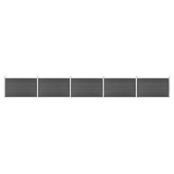 Zaunelement Set WPC 872x105 cm Schwarz
