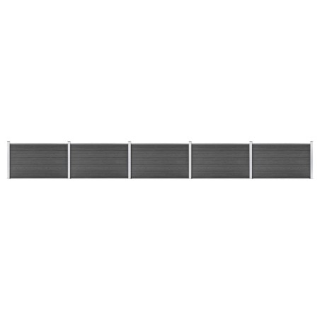 Zaunelement Set WPC 872x105 cm Schwarz
