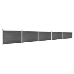 Zaunelement Set WPC 872x105 cm Schwarz