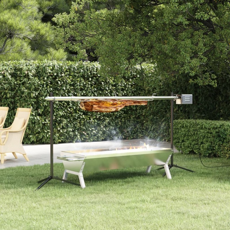 vidaXL Grill Silbern 118x42x30,5 cm Edelstahl vidaXL Grill Silbern 118x42x30,5 cm Edelstahl