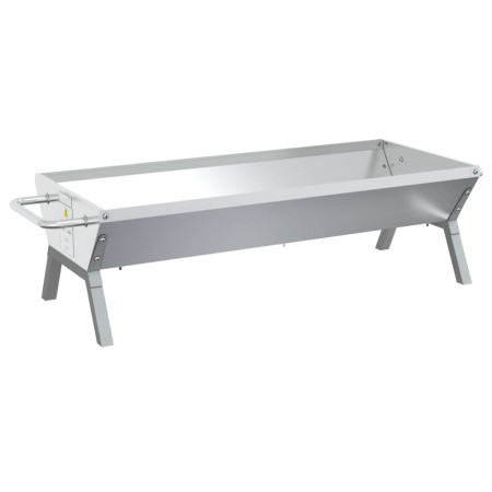 vidaXL Grill Silbern 118x42x30,5 cm Edelstahl