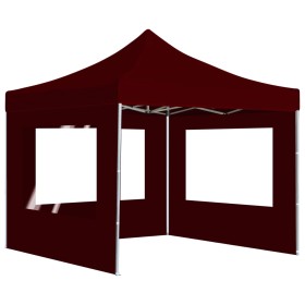 vidaXL Profi-Partyzelt Faltbar mit Wänden Aluminium 3×3m Weinrot