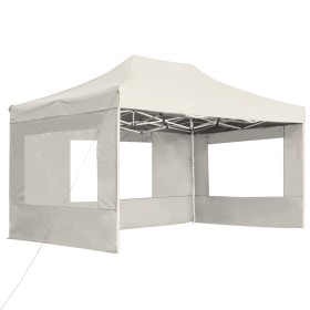 vidaXL Profi-Partyzelt Faltbar mit Wänden Aluminium 4,5x3 m Creme