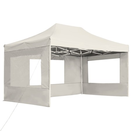 vidaXL Profi-Partyzelt Faltbar mit Wänden Aluminium 4,5x3 m Creme